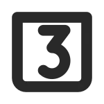 Number 3 Square SVG Icon
